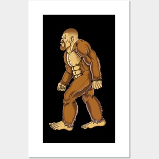 Big foot with a beard hairstyle Posters and Art